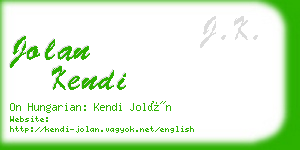 jolan kendi business card